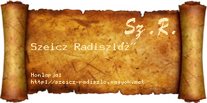 Szeicz Radiszló névjegykártya